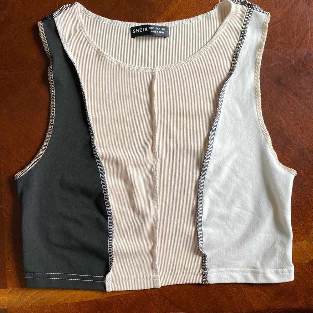 Shein tri-tone crop top